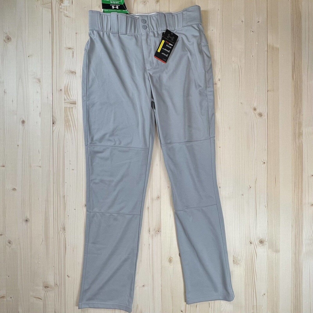 Under Armour Mens Gray 33" UA Leadoff Baseball Pants Large 1235662
